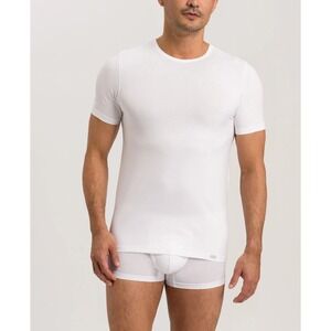 Hanro Cotton Essentials Tee Men S White Short Sleeve Lightweight Luxury Basic